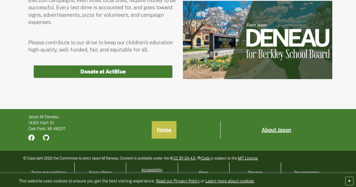 Home page for Elect Deneau