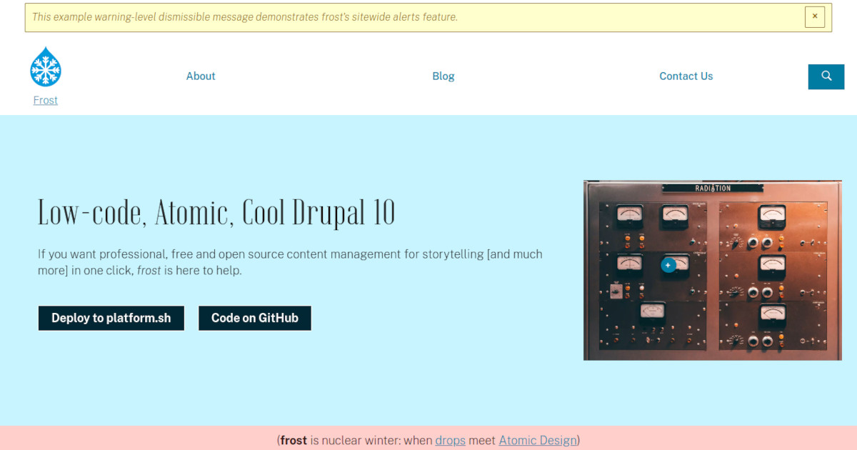 Home page for frost Drupal